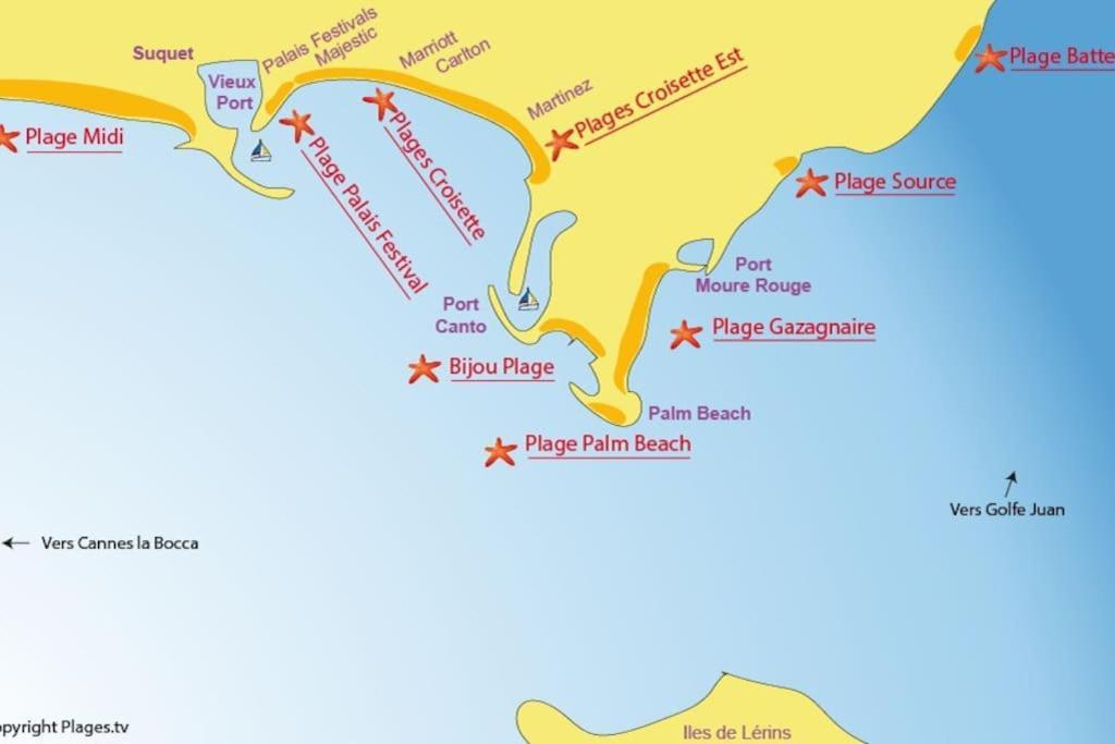 Cannes Palm Beach Parking, Clim, Wifi Plage 2' A Pieds Екстер'єр фото